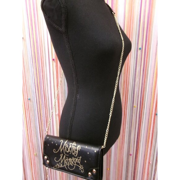 Harry Potter Marauders Map Black "Mischief Managed" Crossbody Bag - Picture 1 of 10